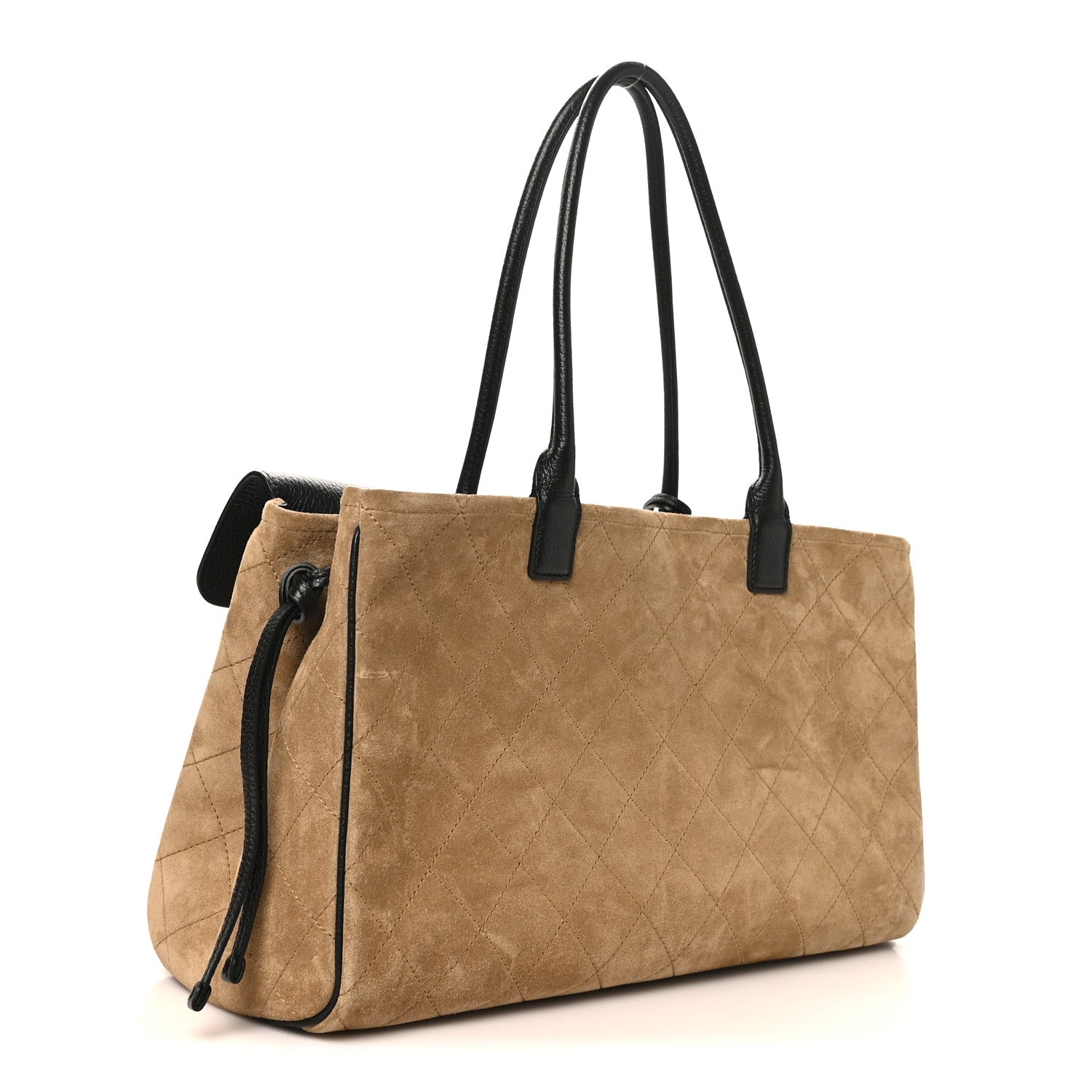 Chanel Grained Calfskin Suede Urban Essentials Large Shopping Bag Dark Beige Black Dark Beige Black 4 of 20