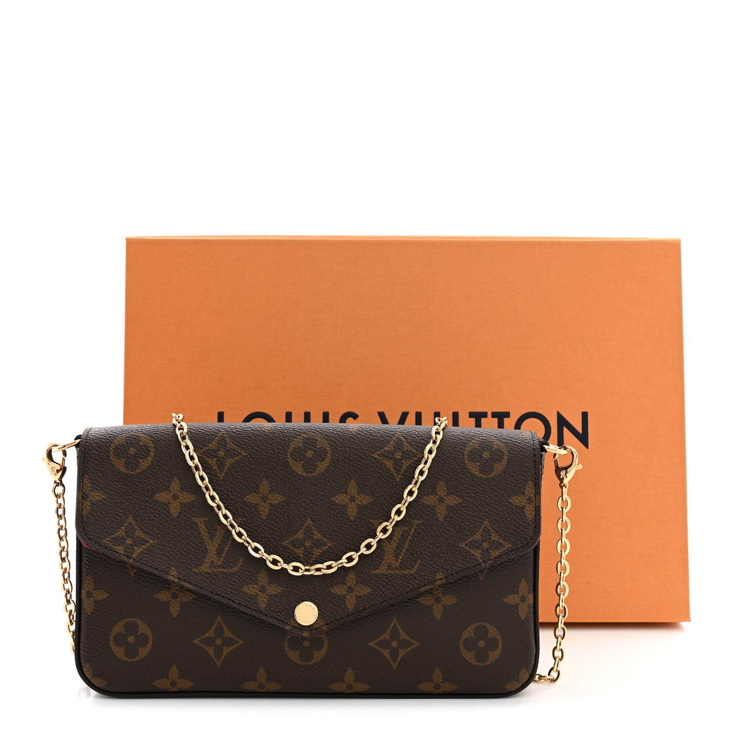 Monogram Pochette Felicie Chain Wallet Fuchsia