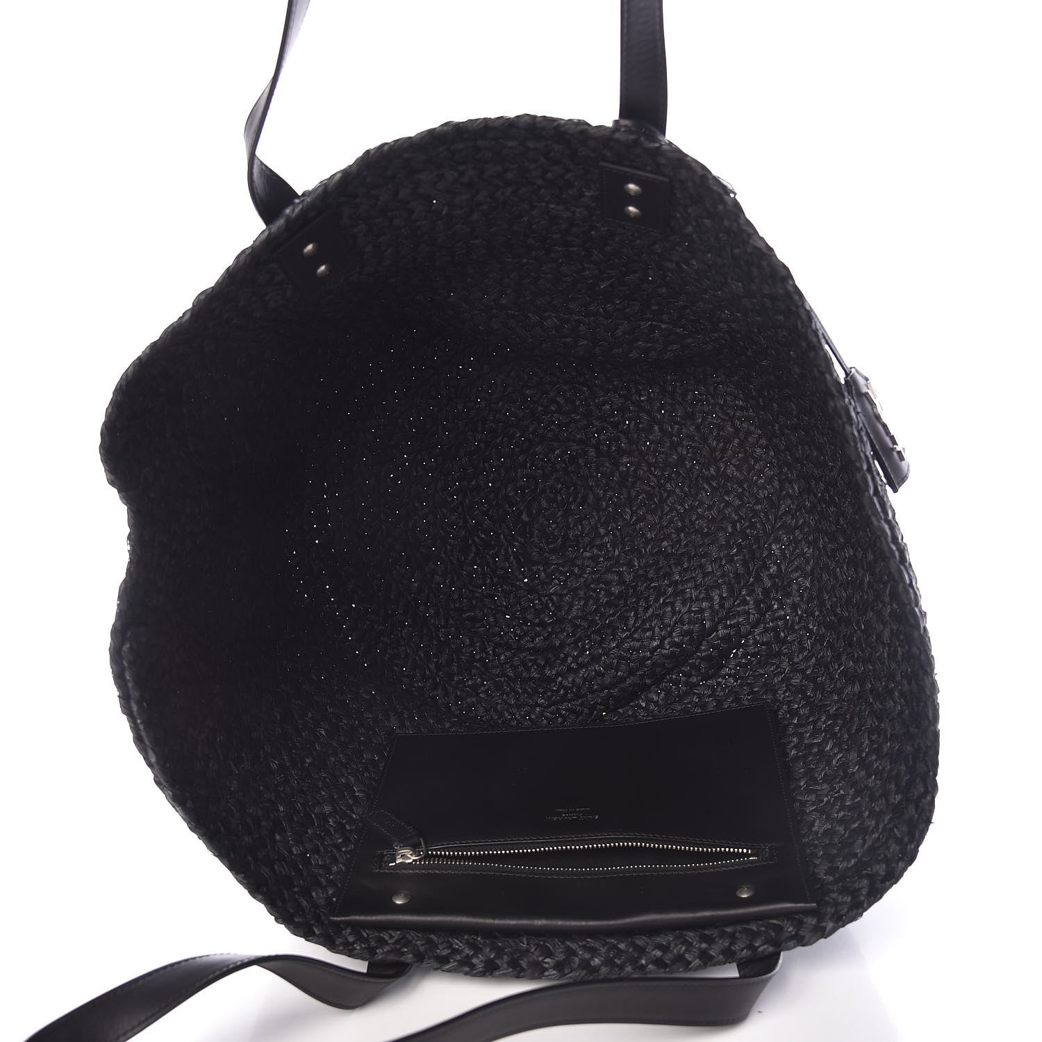 Saint Laurent Raffia Medium Panier Bag Black 5 of 14