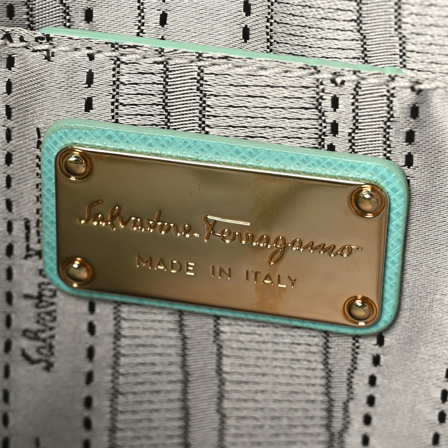 Hammered Calfskin Gancini Flap Blue