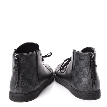 Louis Vuitton Calfskin Damier Graphite High Top Sneakers 9.5 6 of 10