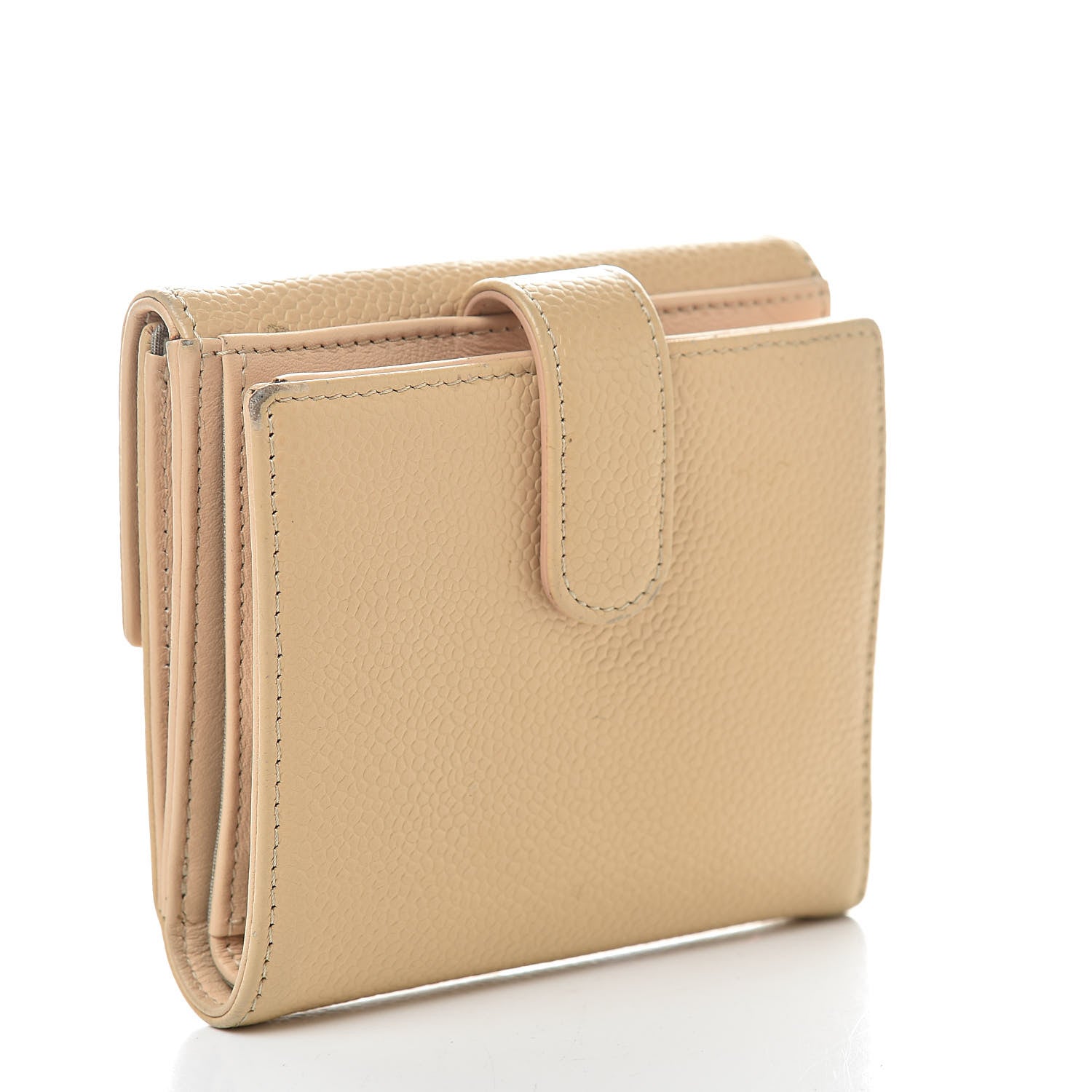 Chanel Caviar Timeless CC Compact Flap Wallet Beige 3 of 15