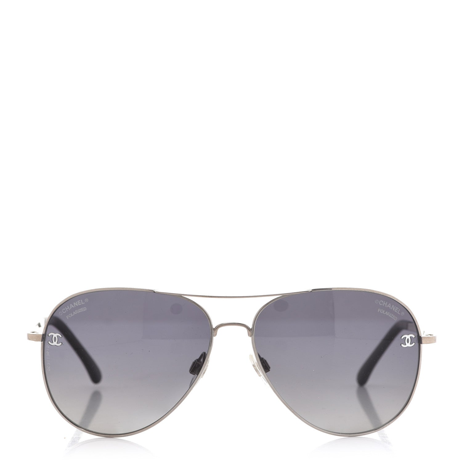 Chanel Aviator CC Sunglasses 4189-T-Q Silver 2 of 8
