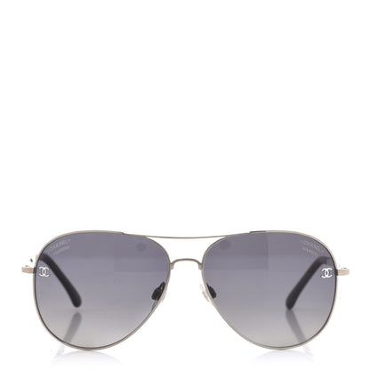 Chanel Aviator CC Sunglasses 4189-T-Q Silver 2 of 8
