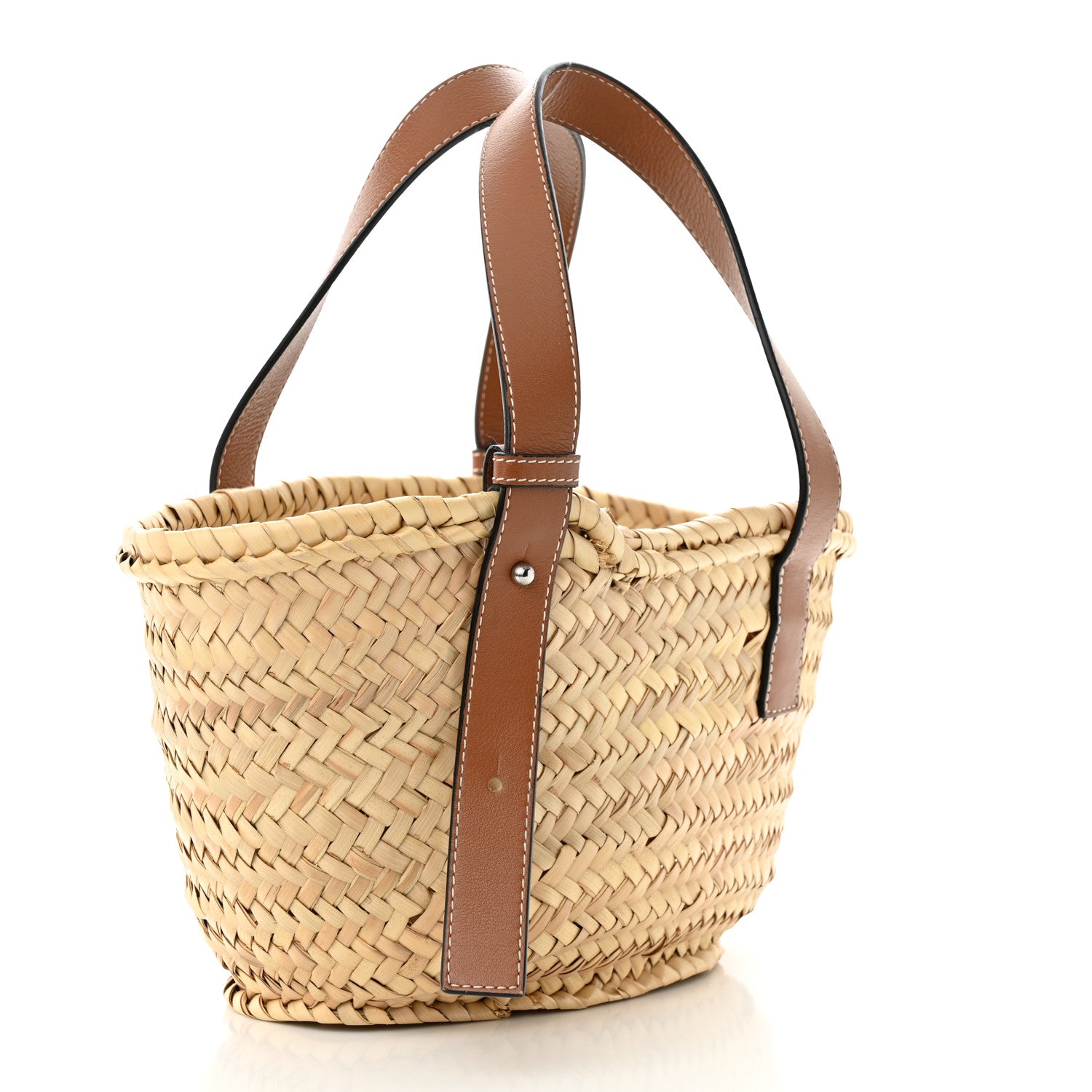 Loewe Raffia Small Basket Tote Bag Natural Tan 3 of 11