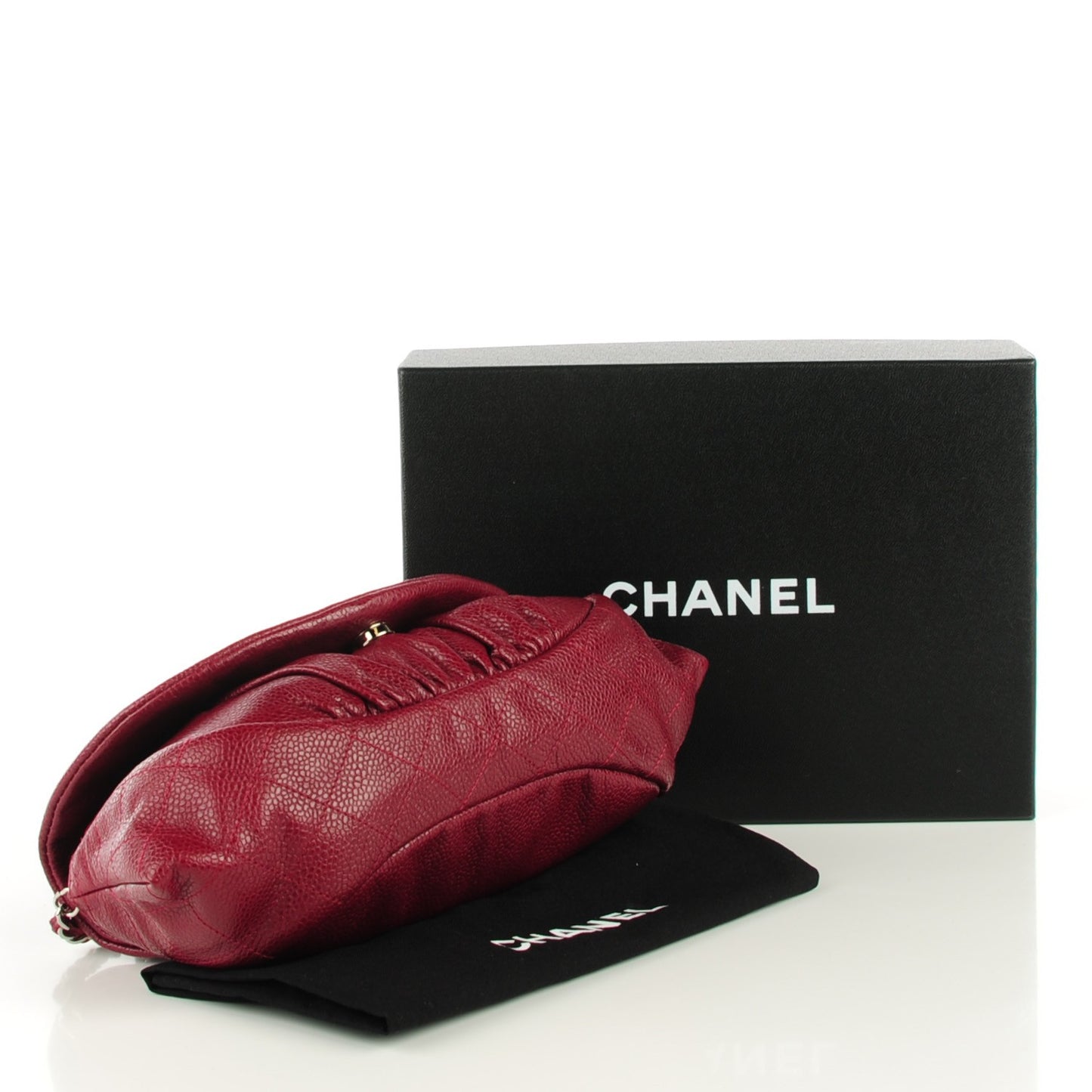 Caviar Half Moon Wallet On Chain WOC Dark Red