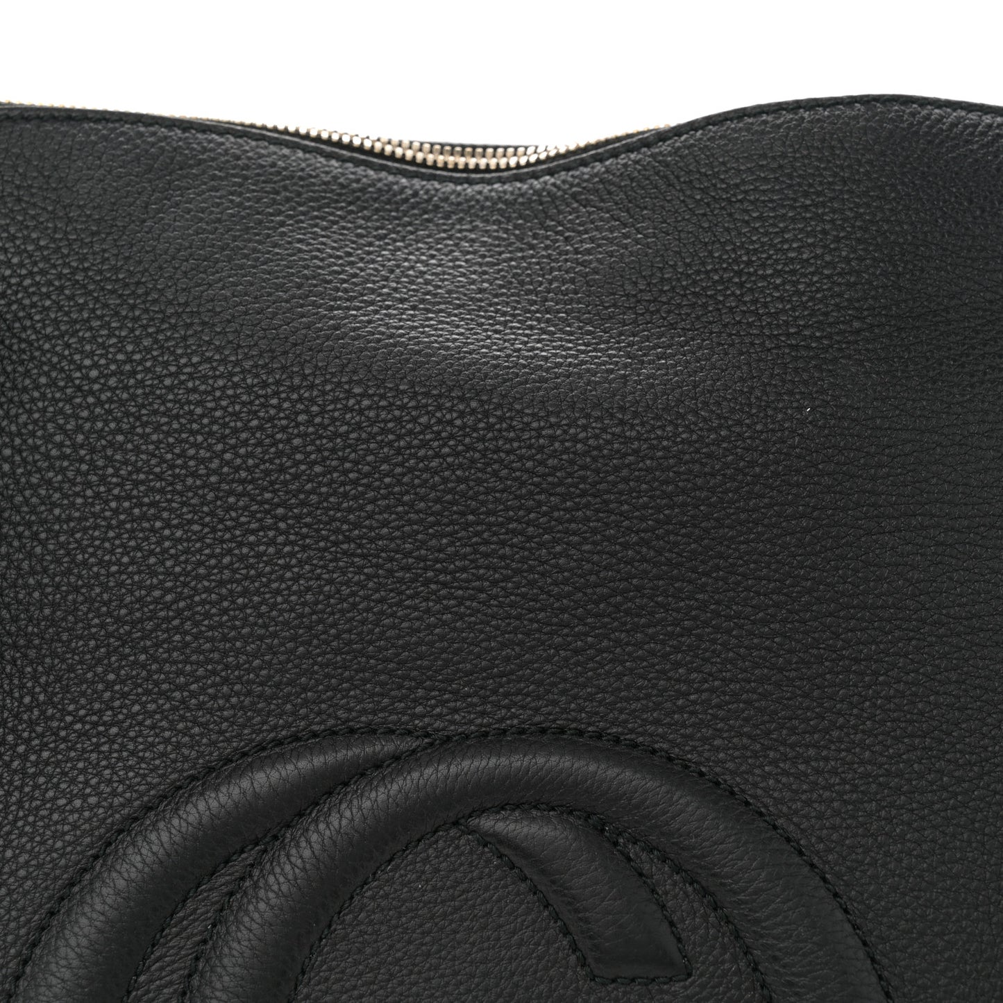 Pebbled Calfskin Large Soho Hobo Black