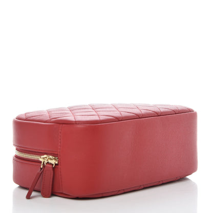 Chanel Caviar Quilted Curvy Pouch Cosmetic Case Red 4 of 10