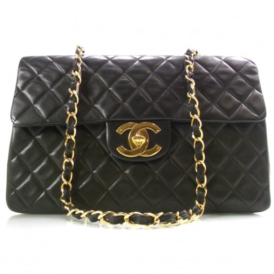 Lambskin XL Jumbo Flap Black