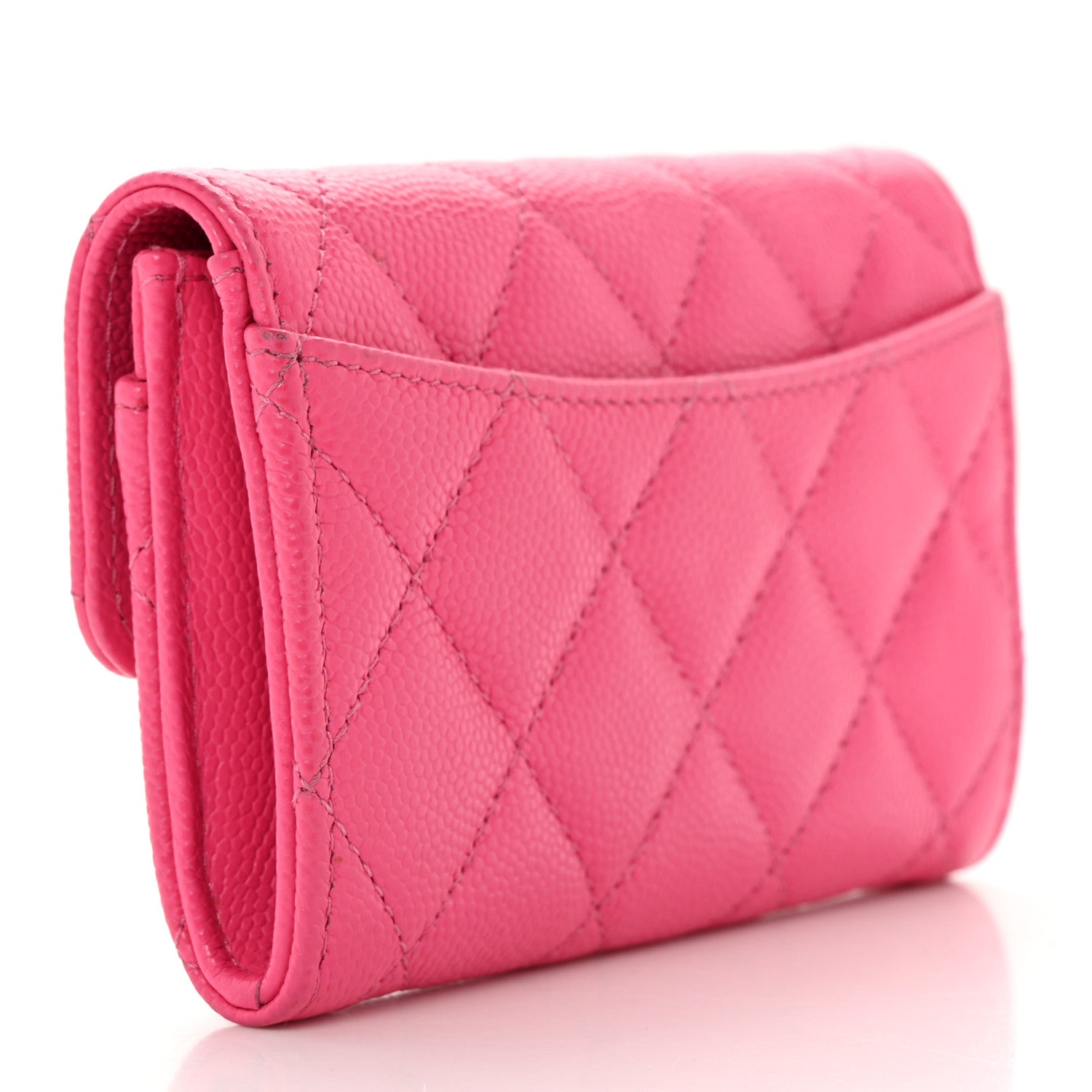 Chanel Caviar Quilted Flap Card Holder Wallet Pink 4 of 9