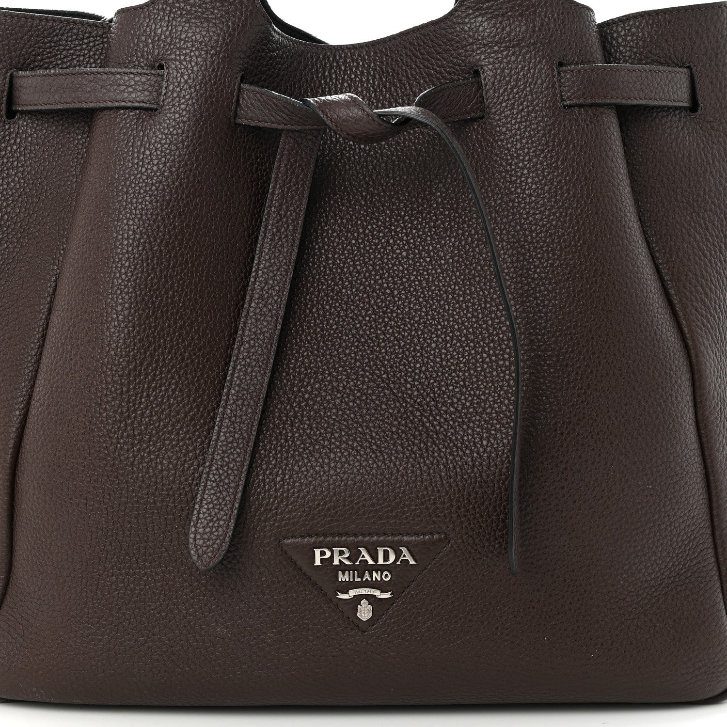 Prada Vitello Daino Soft Dynamique Tote Caffe Black 7 of 12