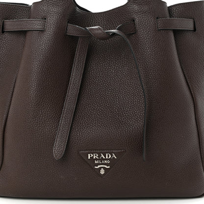 Prada Vitello Daino Soft Dynamique Tote Caffe Black 7 of 12