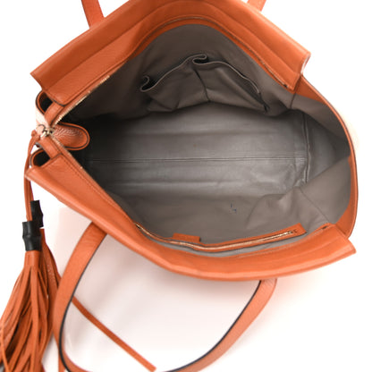 Gucci Pebbled Calfskin Large Lady Tassel Top Handle Bag Orange 5 of 22