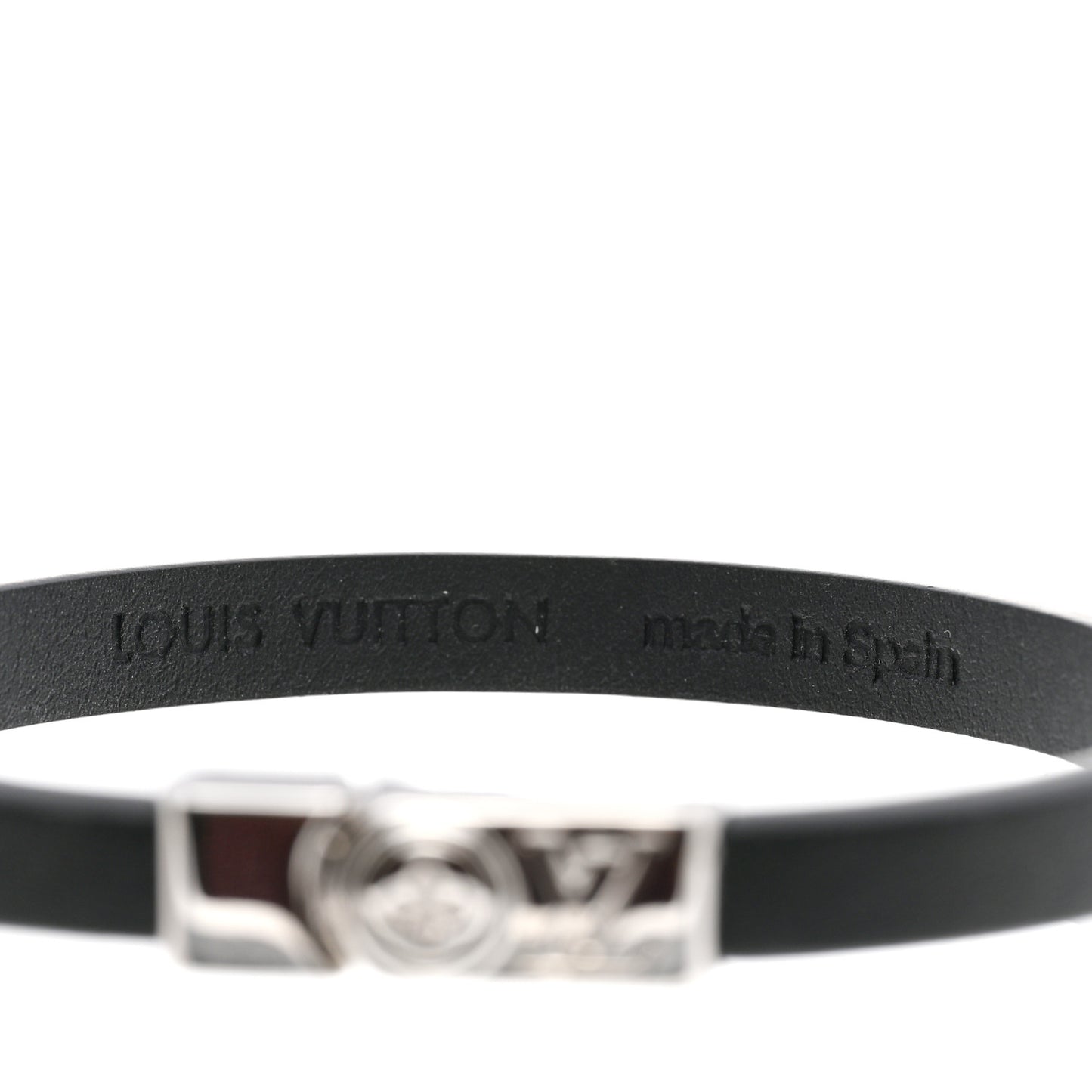 Calfskin Monogram Flower Edge Bracelet 19 Black