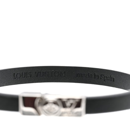 Louis Vuitton Calfskin Monogram Flower Edge Bracelet 19 Black 5 of 5