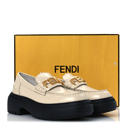 Fendi Vitello Abrasivato Fendigraphy 50mm Loafers 40 Blanco Babe 13 of 13
