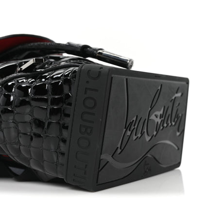 Christian Louboutin Calfskin Alligator Embossed Small Explorafunk Backpack Black 8 of 9