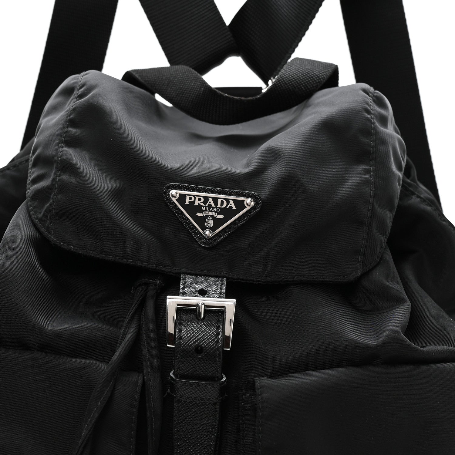 Prada Re-Nylon Vela Saffiano Medium Backpack Black 10 of 12