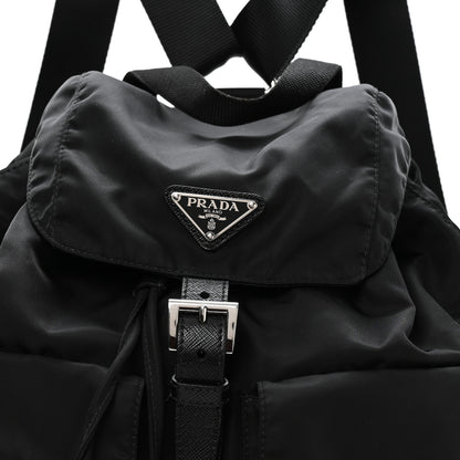 Prada Re-Nylon Vela Saffiano Medium Backpack Black 10 of 12