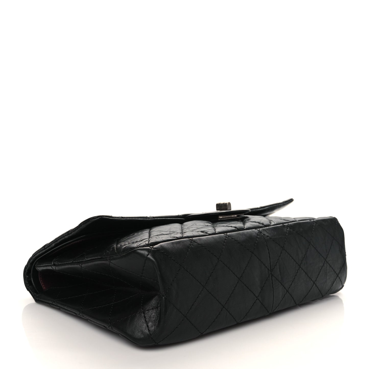 Aged Calfskin Quilted 2.55 Reissue 227 Flap Black