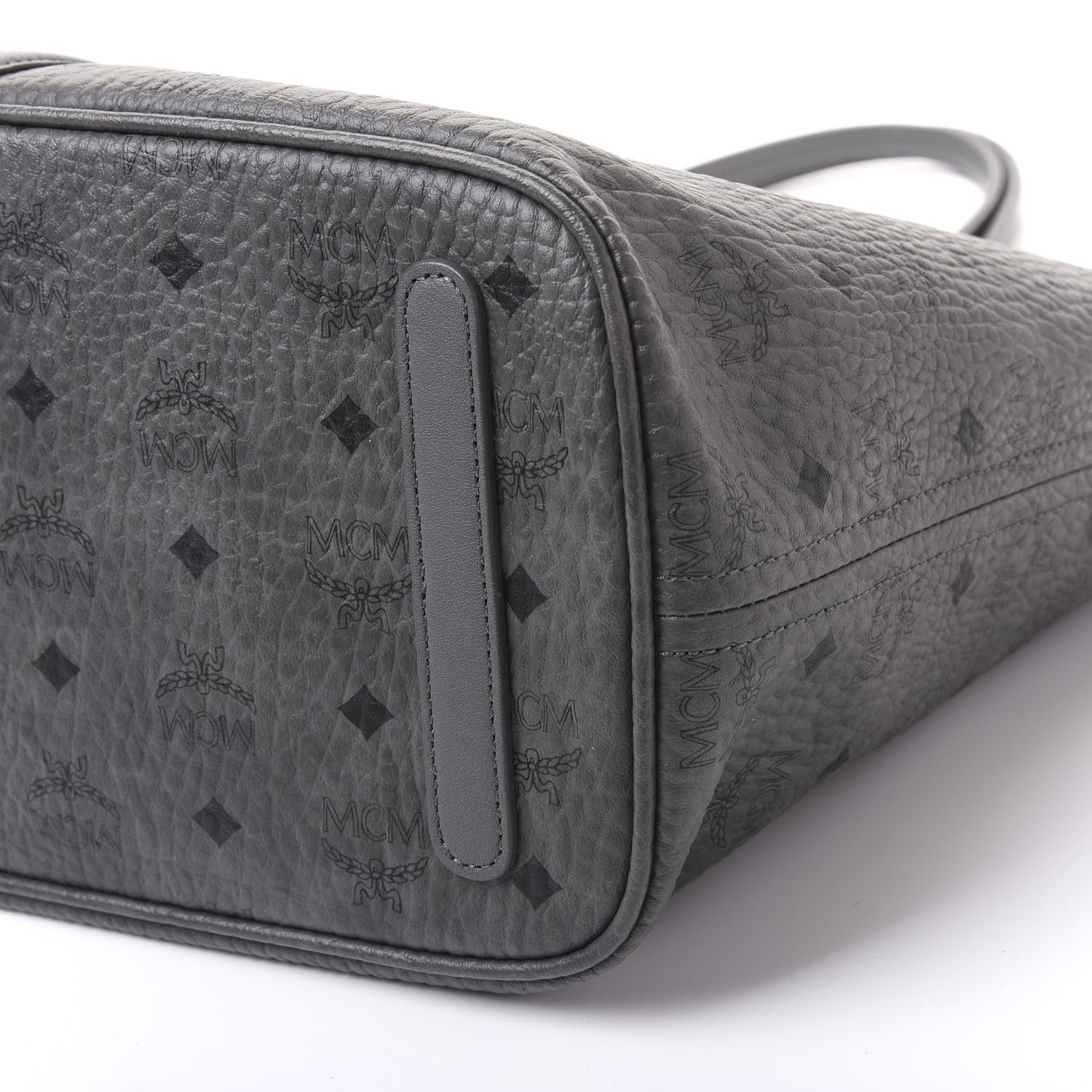 MCM Visetos Medium Liz Reversible Shopper Tote Phantom Grey 9 of 9