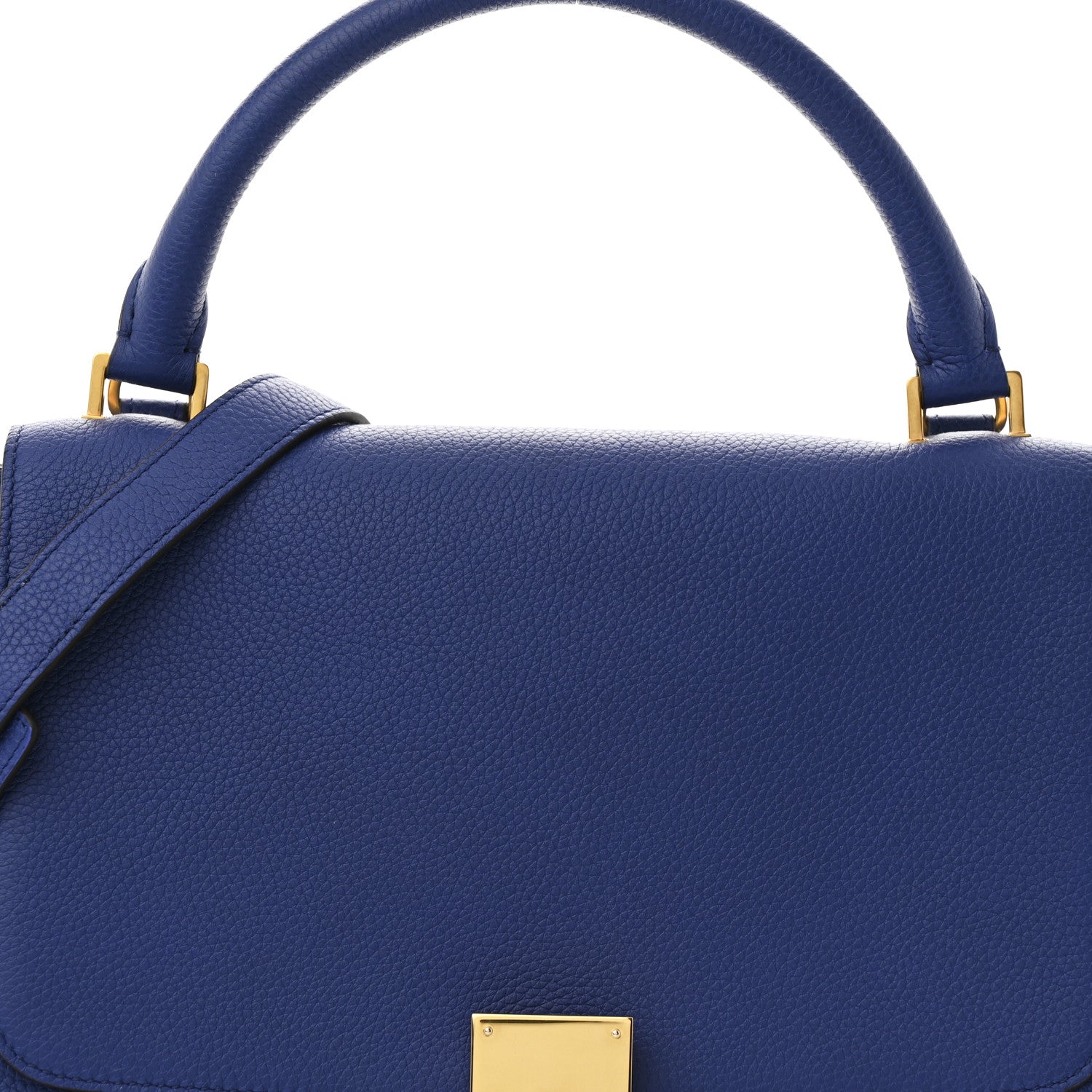 Celine Drummed Calfskin Suede Small Trapeze Indigo 7 of 9