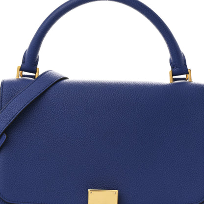 Celine Drummed Calfskin Suede Small Trapeze Indigo 7 of 9