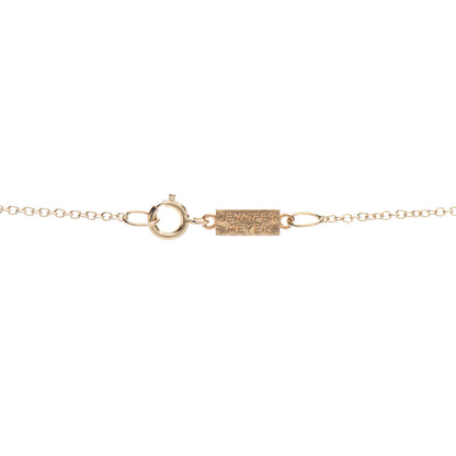 Jennifer Meyer 18K Yellow Gold Diamond Turquoise Heart Pendant Necklace 4 of 4