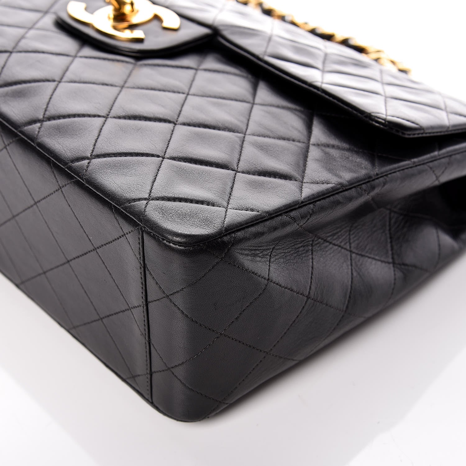 Chanel Lambskin Quilted XL Jumbo Single Flap Black 10 of 19
