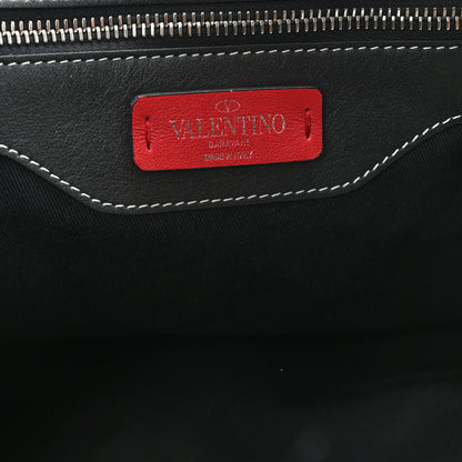 Valentino Garavani Canvas Calfskin Rockstud Large Tote  Black 6 of 10