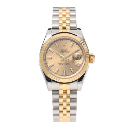 Rolex Stainless Steel 18K Yellow Gold 26mm Oyster Perpetual Datejust Watch Champagne 179173 1 of 5