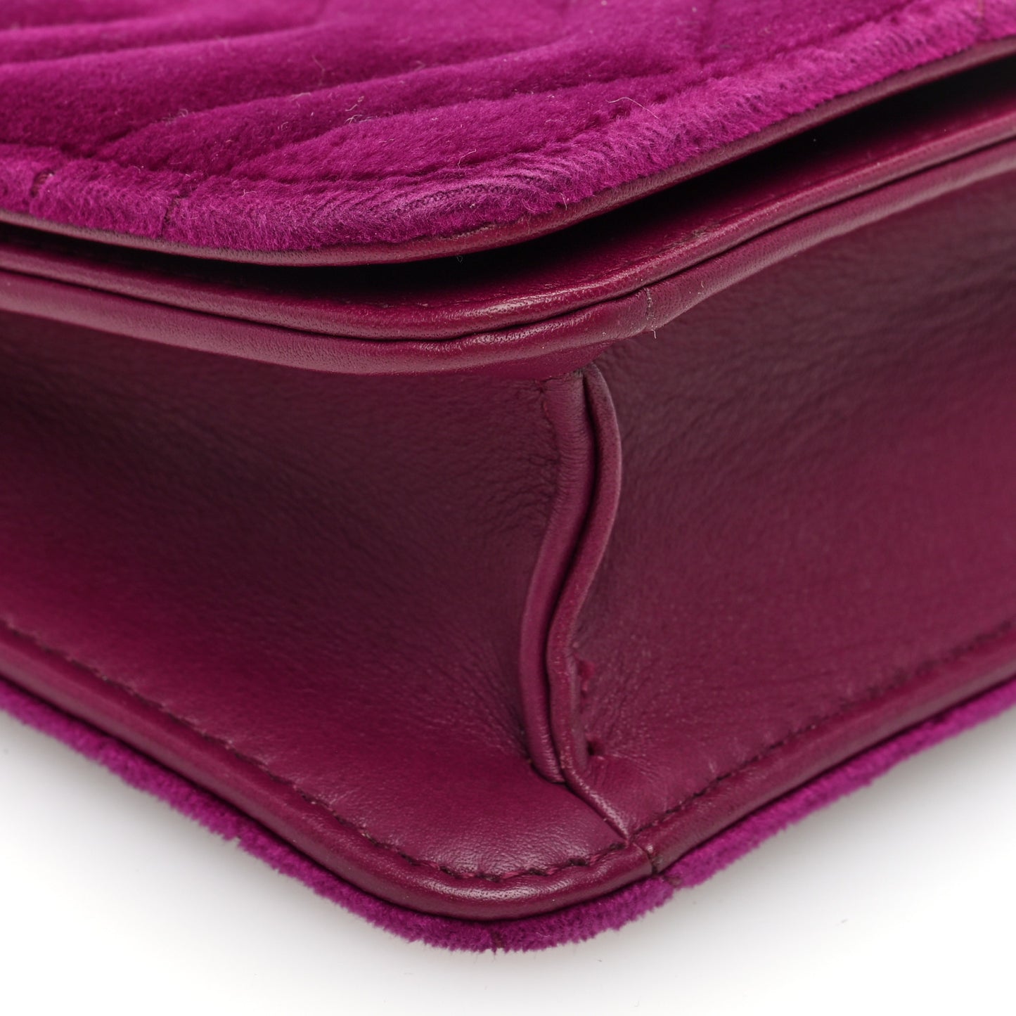 Velvet Matelasse GG Marmont Mini Bag Fuchsia Violet Cyclamen
