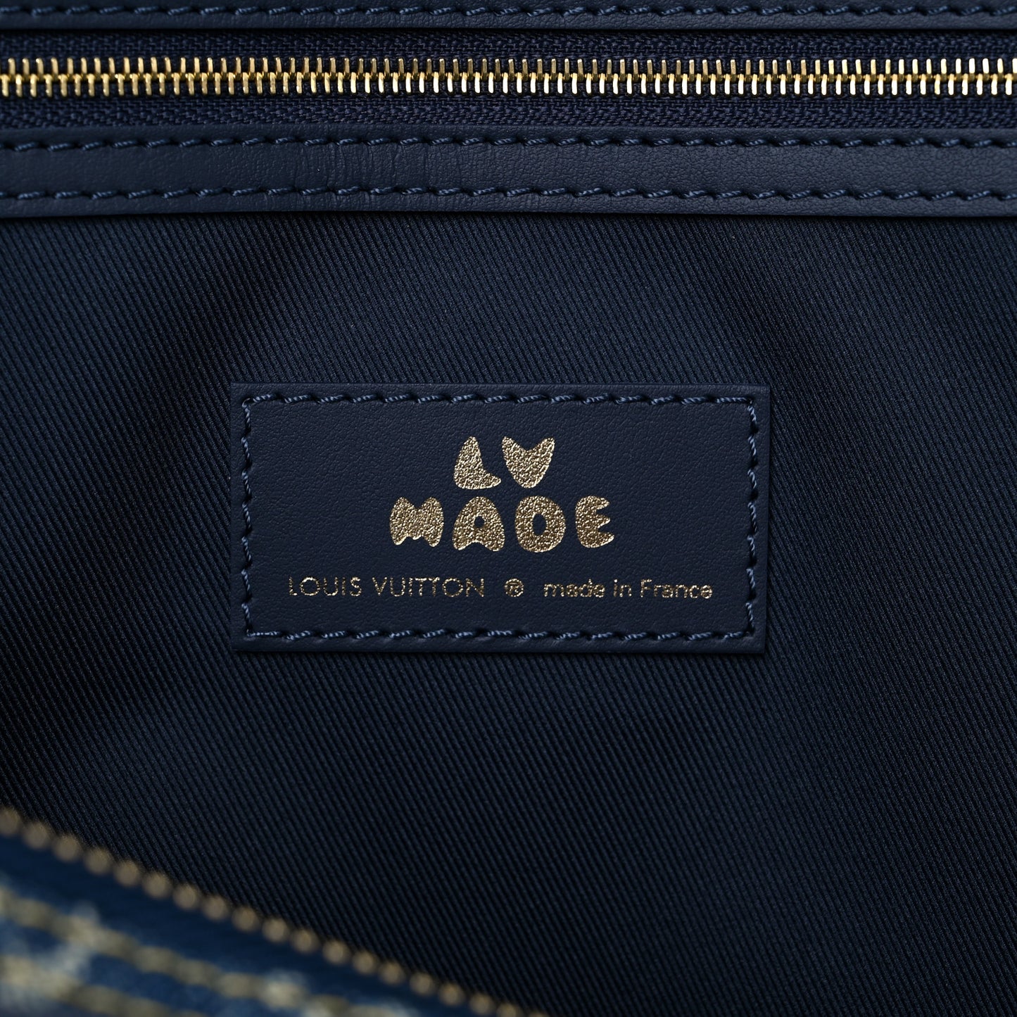 X NIGO Taurillon Monogram Denim Drip Keepall Bandouliere 50 Blue