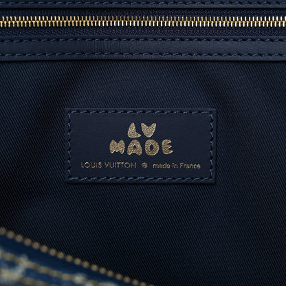 Louis Vuitton X NIGO Taurillon Monogram Denim Drip Keepall Bandouliere 50 Blue 5 of 7
