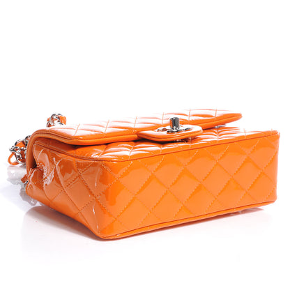 Chanel Patent Quilted Mini Flap Orange 4 of 9