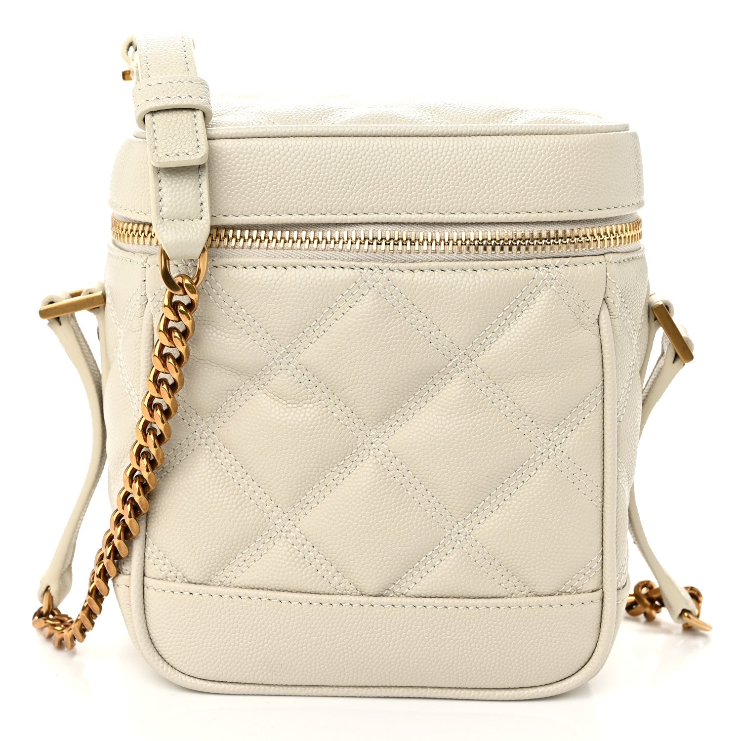 Saint Laurent Grain de Poudre Quilted 80's Vanity Bag Crema Soft 1 of 9