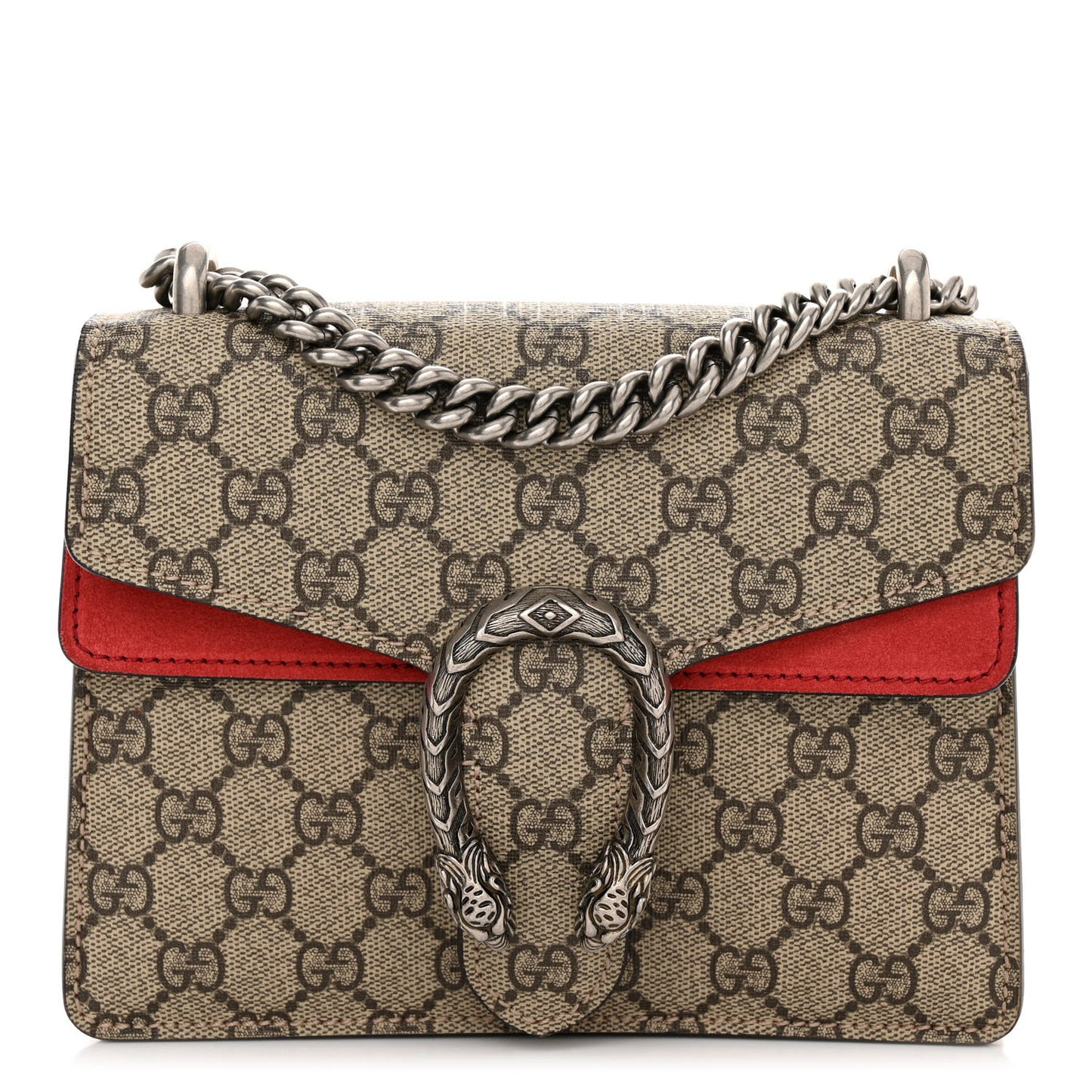 GG Supreme Monogram Mini Dionysus Shoulder Bag Hibiscus Red