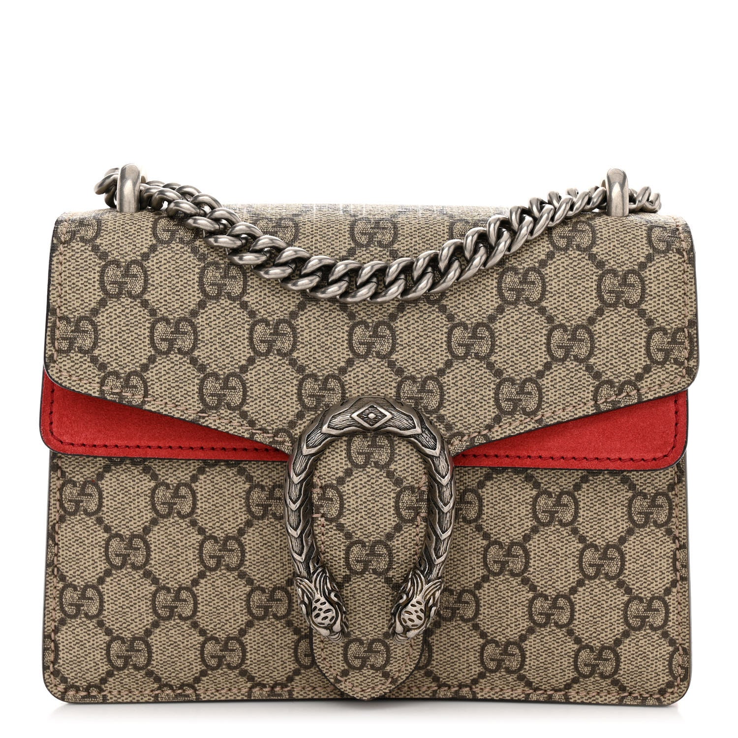 Gucci GG Supreme Monogram Mini Dionysus Shoulder Bag Hibiscus Red 1 of 11
