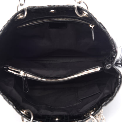 Christian Dior Patent Cannage Large Dior Soft Shopping Tote Black 5 of 7