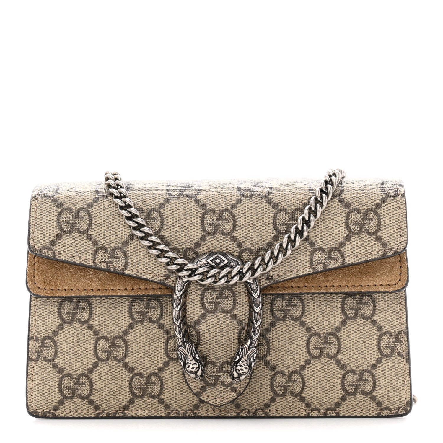 Gucci GG Supreme Monogram Super Mini Dionysus Shoulder Bag Taupe 1 of 9