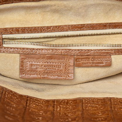 Nancy Gonzalez Crocodile Top Handle Tote Brown 6 of 15