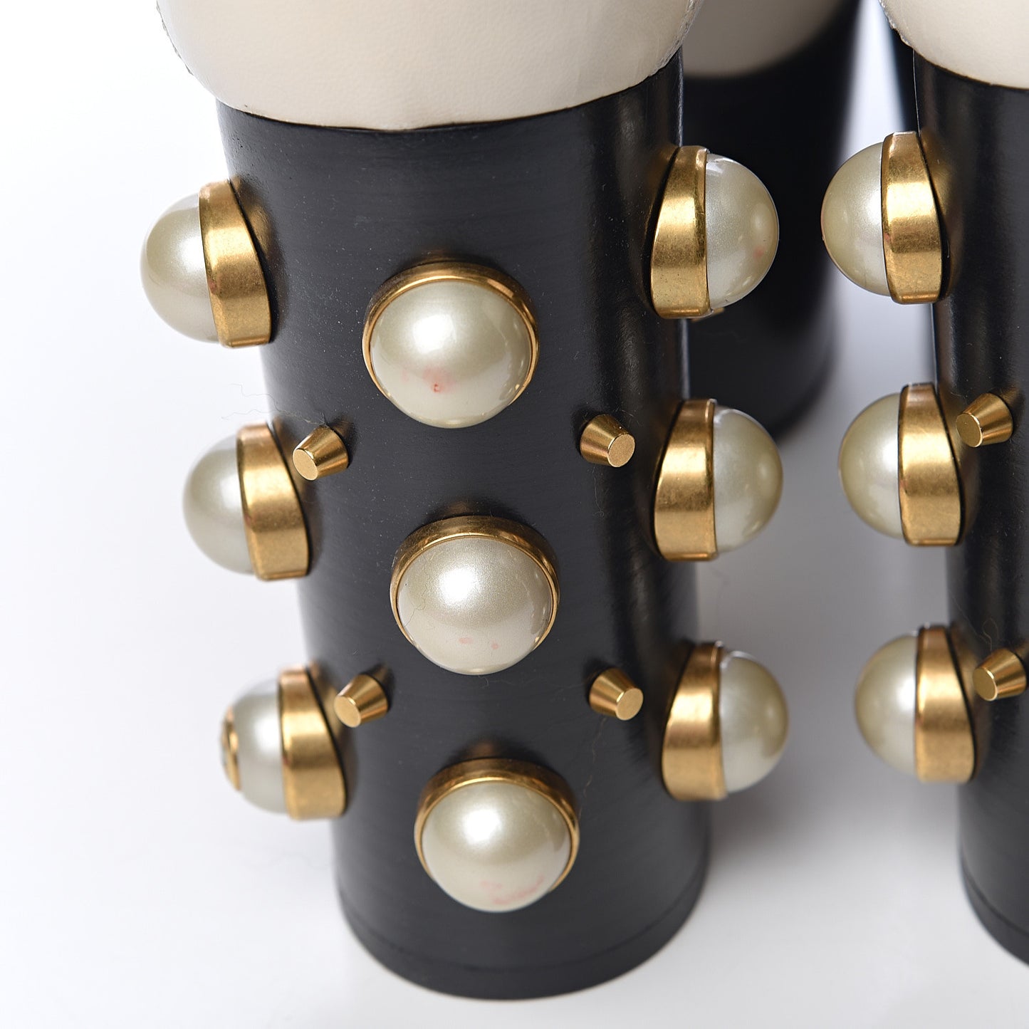 Malaga Kid Pearl Studded Vegas Platform Loafers 37 Mystic White