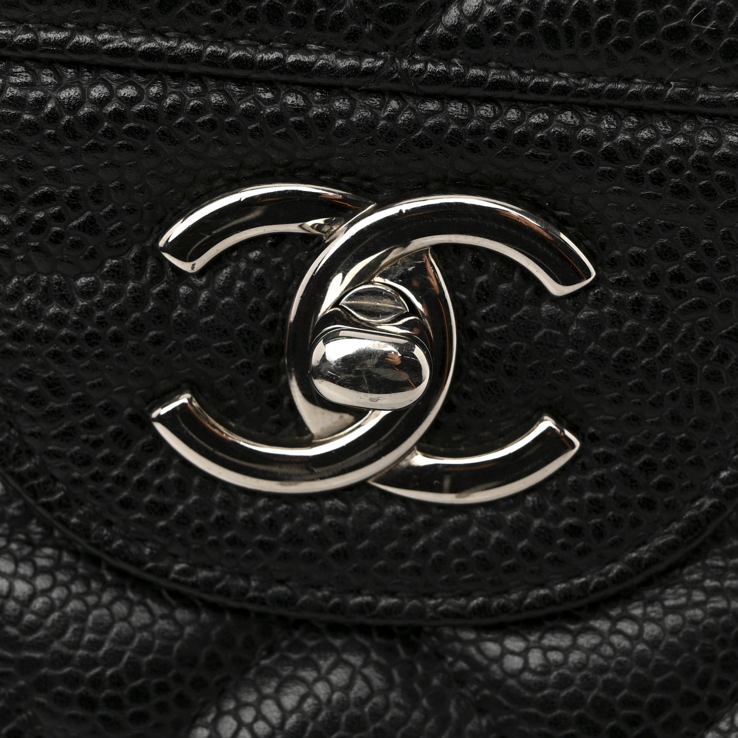 Caviar Quilted Jumbo Double Flap Black
