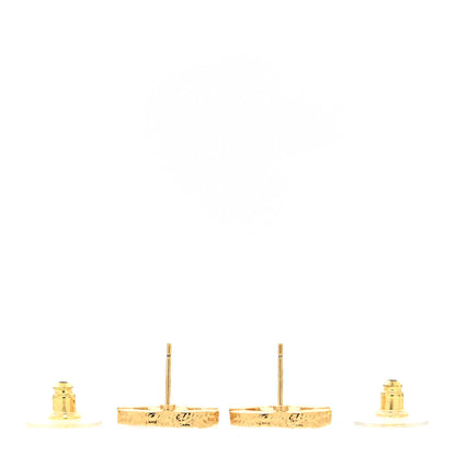 Chanel Metal Enamel CC Earrings Pink Gold 3 of 5