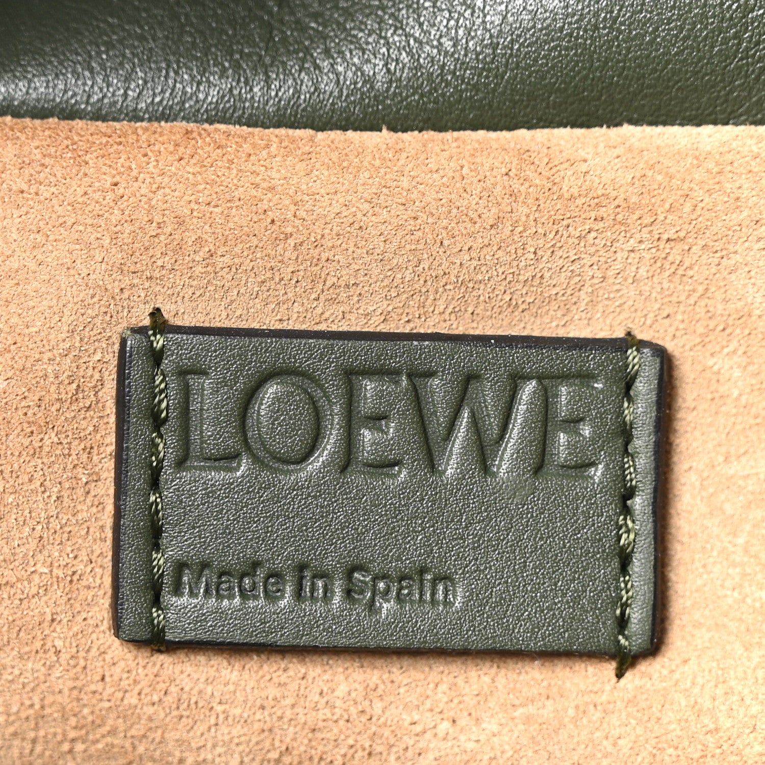 Loewe Calfskin Mini Flamenco Knot Clutch Dark Khaki 6 of 9