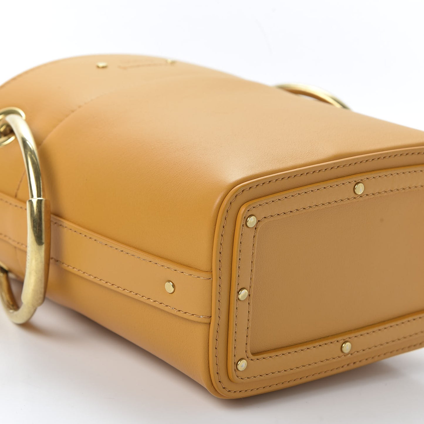 Smooth Calfskin Mini Roy Bucket Bag Burning Camel