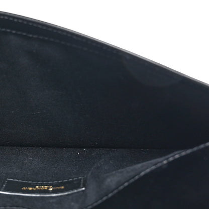 Saint Laurent Smooth Shiny Calfskin Monogram Uptown Pouch Black 5 of 7