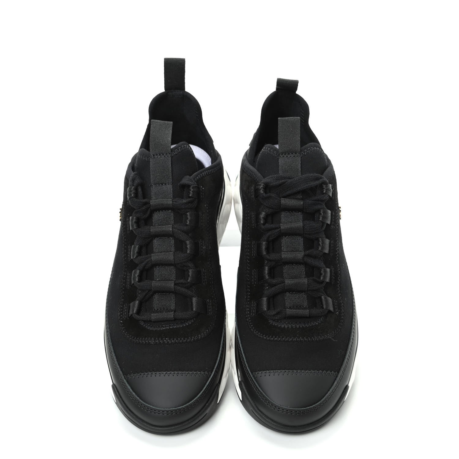 Chanel Velvet Calfskin Mixed Fibers CC Sneakers 36.5 Black 5 of 11