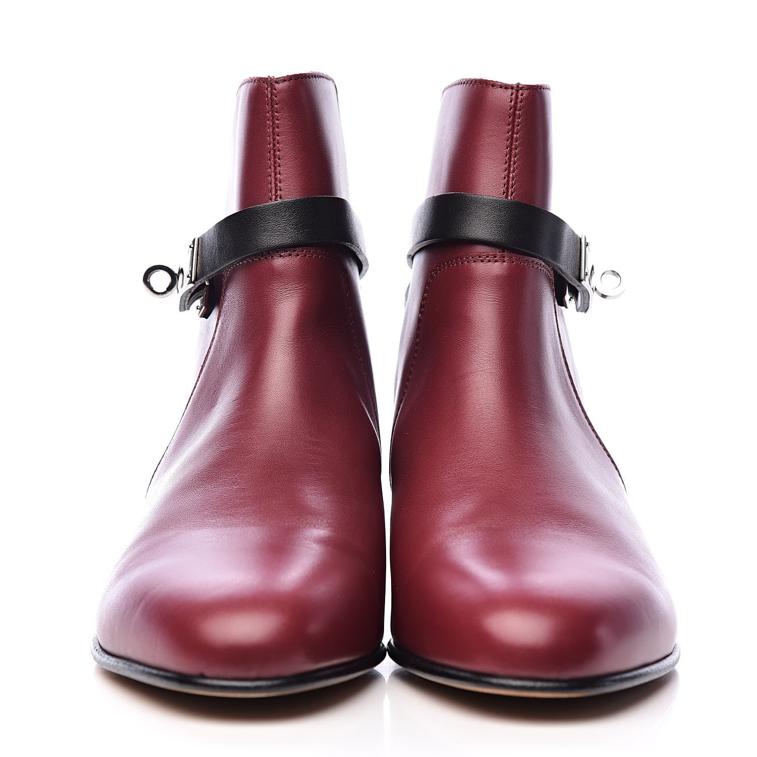 Hermes Calfskin Neo Low Boots 38.5 Carmin Black 2 of 12