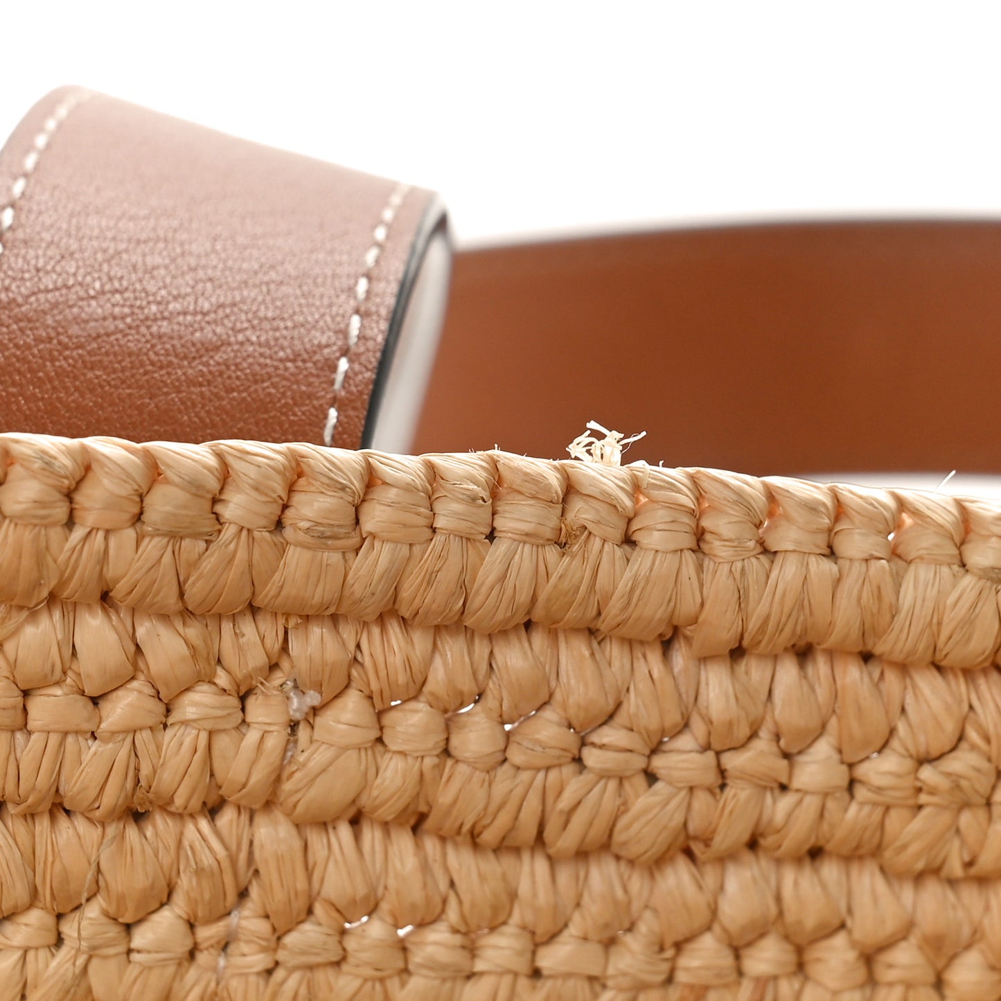 Raffia Small Elephant Basket Tote Bag Natural Tan